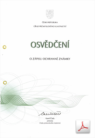 Osvědčení o zápisu ochranné známky (.PDF)